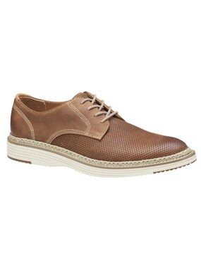 JOHNSTON & MURPHY UPTON PERFED PLAIN TOE BROWN OILED FULL GRAIN Men's Size 13